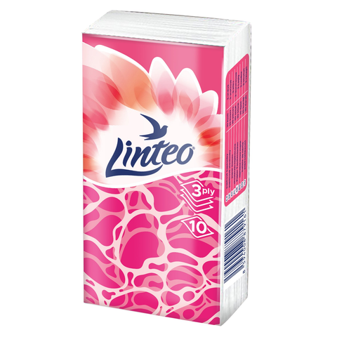 Papírové kapesníky Linteo 10x10 ks, 3-vrstvé
