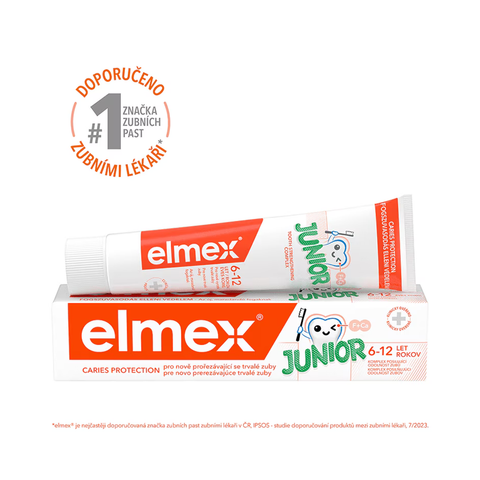 elmex JUNIOR dětská zubní pasta pro děti ve věku 6-12 let