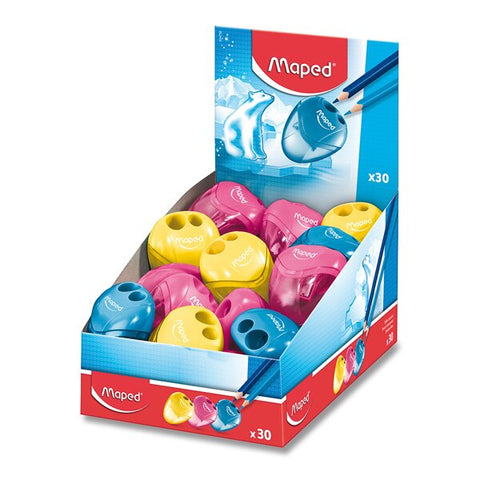 Ořezávátko Maped I-gloo - s odpadní nádobkou - 2 otvory, mix barev