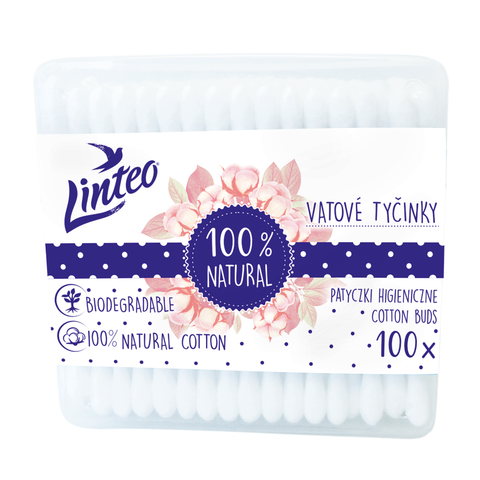 Vatové tyčinky Linteo – 100 ks v dóze