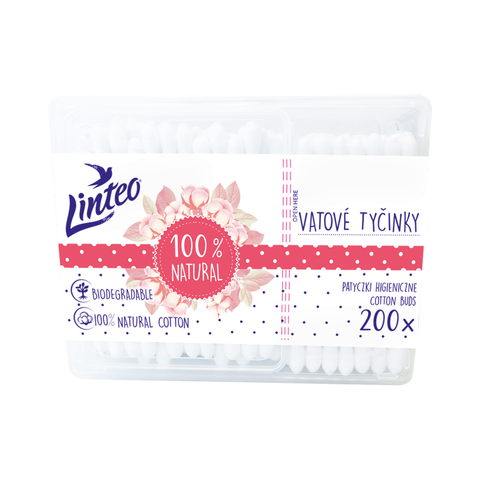 Vatové tyčinky Linteo – 200 ks v dóze