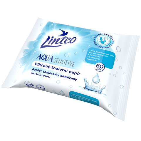 Vlhčený toaletní papír Linteo Aqua Sensitive – 60 ks