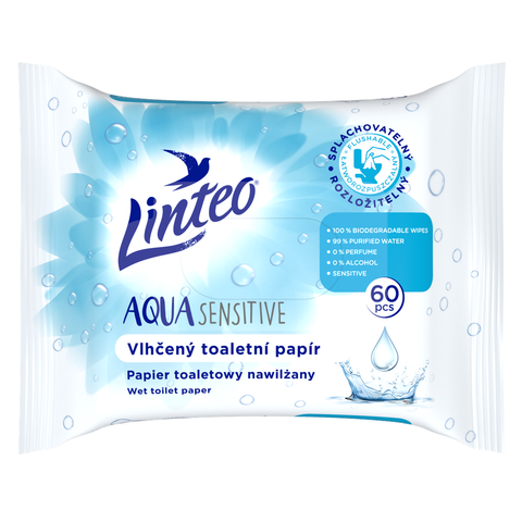 Vlhčený toaletní papír Linteo Aqua Sensitive – 60 ks