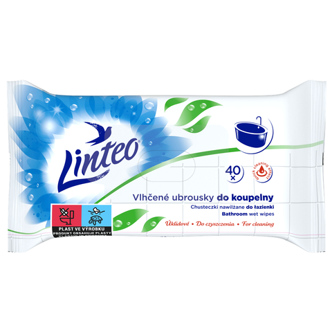 Vlhčené úklidové ubrousky Linteo do koupelny – 40 ks