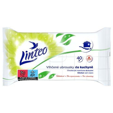 Vlhčené úklidové ubrousky Linteo do kuchyně – 40 ks