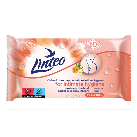 Vlhčené ubrousky Linteo pro intimní hygienu – 10 ks