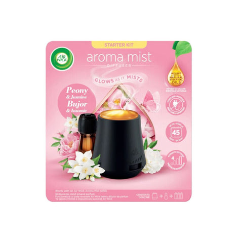 Air Wick Essential Mist difuzér + náplň – Pivoňka a jasmín 20ml