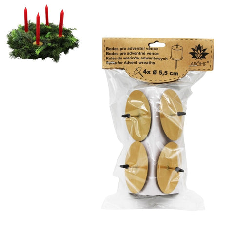 Bodce pro adventní věnce – Ø 5,5 cm / sada 4 ks
