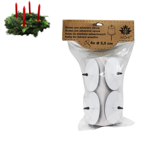 Bodce pro adventní věnce – Ø 5,5 cm / sada 4 ks