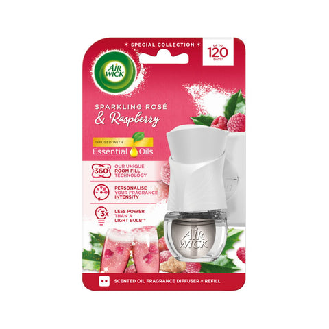Air Wick Electric komplet Růžový sekt a maliny strojek 19 ml