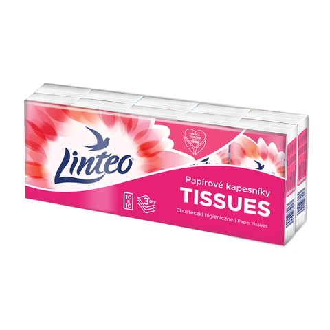 Papírové kapesníky Linteo 10x10 ks, 3-vrstvé