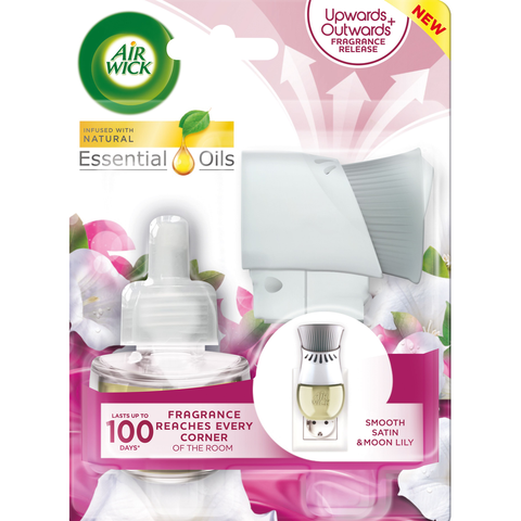 Airwick Electric komplet New Jemný satén a měsíční lilie 19ml