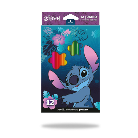 Pastelky JUMBO TRIO 12ks Stitch blue