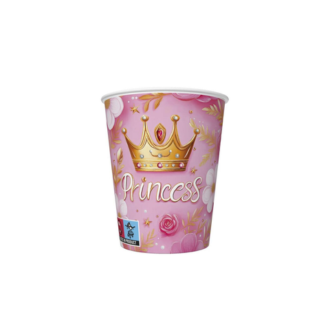 Papírový kelímek Pink Princess Crown 0,25l