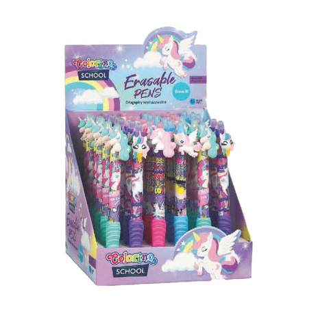 Colorino Gumovací pero Rainbow Unicorn s gumovým úchopem