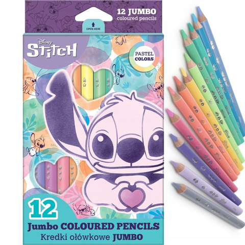 Pastelky JUMBO TRIO 12ks Stitch pastel