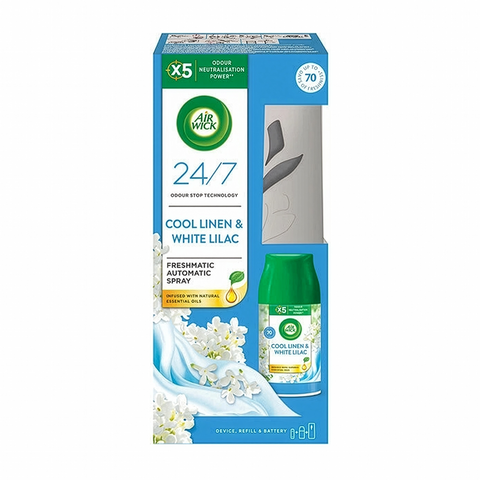 Air Wick Freshmatic komplet Cool Linen & White Lilac 250ml
