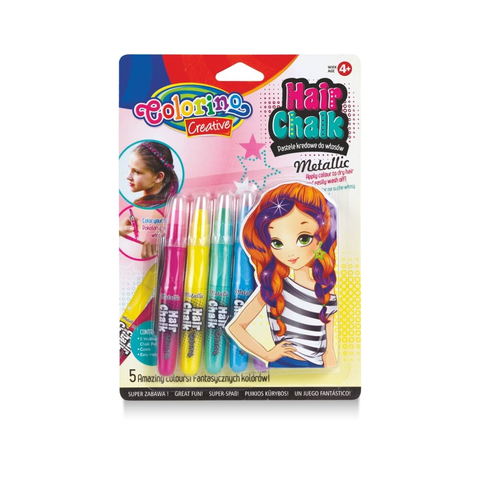 Colorino Křídy na vlasy 5 barev metalické
