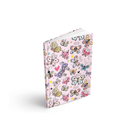 Záznamová kniha A6 – barevní motýli / 100 listů / linka