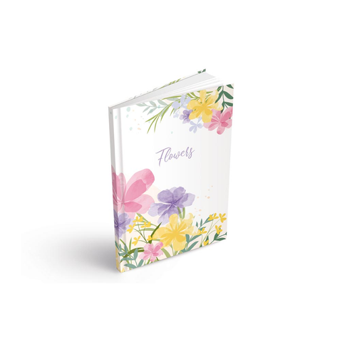 Záznamová kniha A5 – barevné květy / 100 listů / čistá