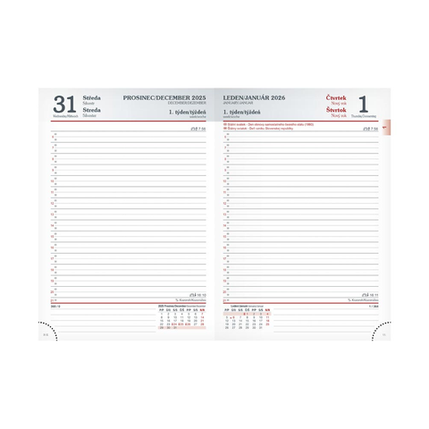 Diář 2026 D801 PVC dark gray