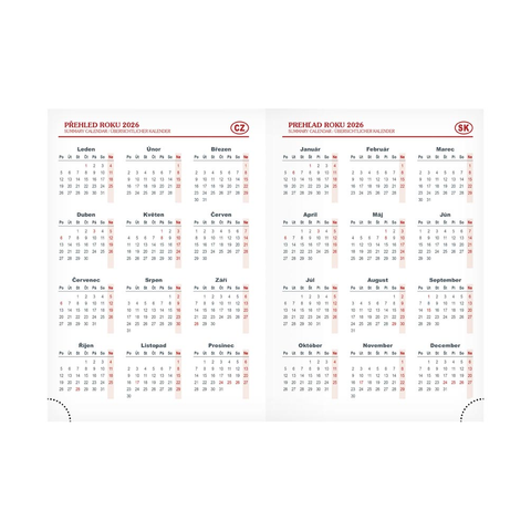 Diář 2026 D801 PVC dark brown