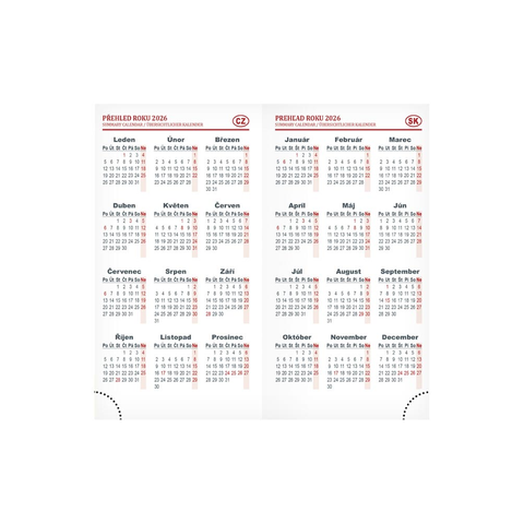 Diář 2026 D802 PVC dark brown 90x170mm