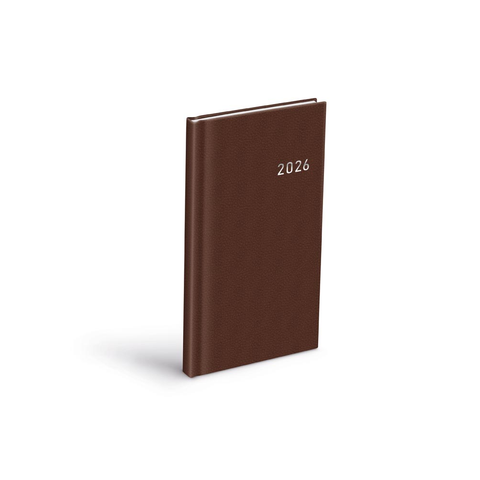 Diář 2026 T806 PVC dark brown 90x170mm