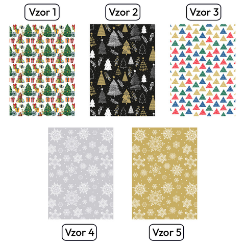 Vánoční dárkový papír P5 sestava 0,7 m x 5 m