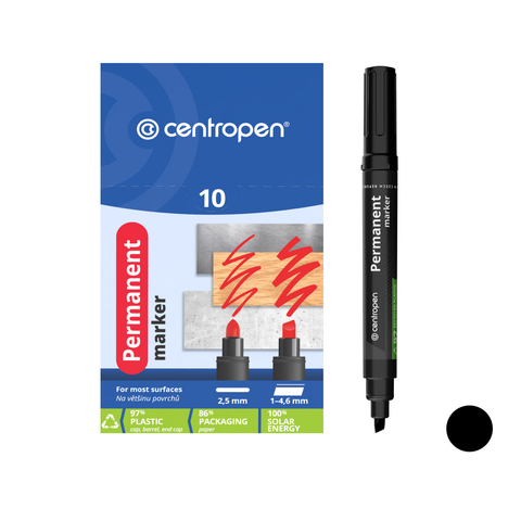 CENTROPEN Popisovač 8576 zkosený černý