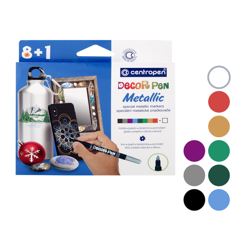CENTROPEN Popisovač 2737/8+1 DECORPEN METALLIC