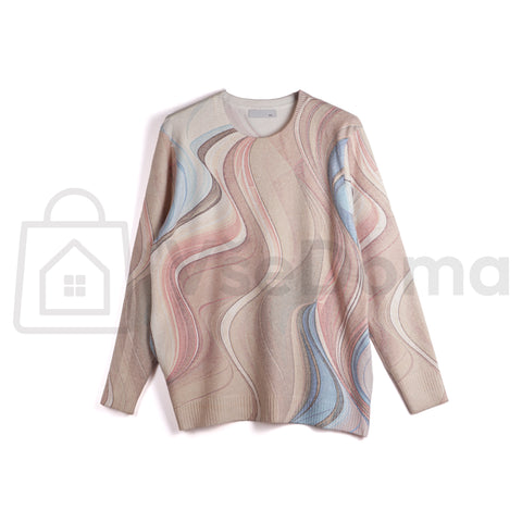 Dámský svetr s vlnitým vzorem