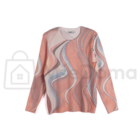 Dámský svetr s vlnitým vzorem