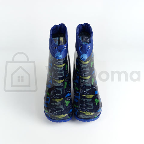 Dětské gumové holínky - Tmavě modré s dinosaury