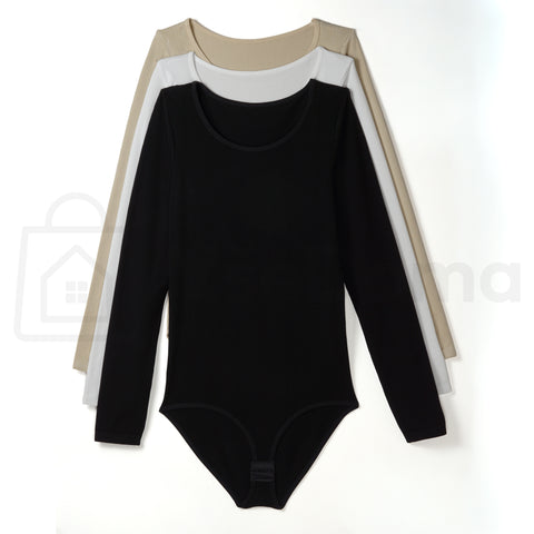 Dámské bavlněné body s dlouhým rukávem – elastické, pohodlné