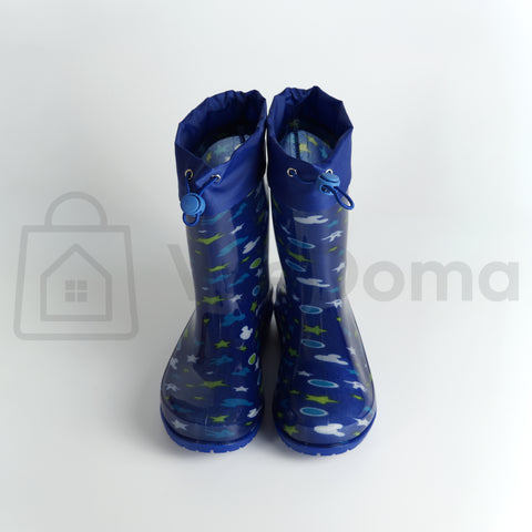 Dětské gumové holínky - Modré s vesmírnými motivy