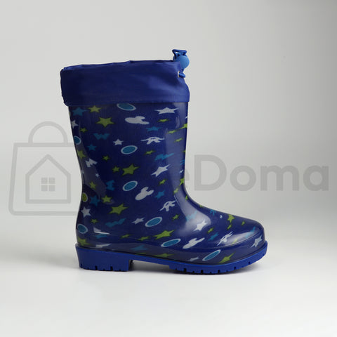Dětské gumové holínky - Modré s vesmírnými motivy