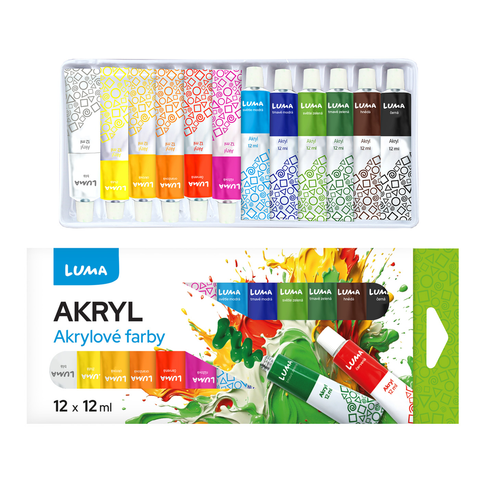 LUMA Barvy akrylové sada 12 barev 12ml
