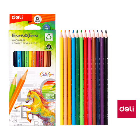 DELI Pastelky bezdřevé trojhranné Enovation EC113-12