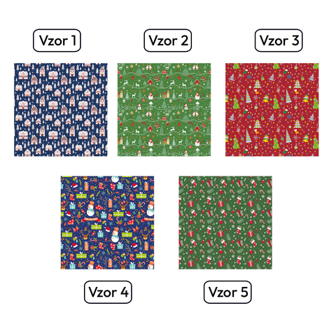Vánoční dárkový papír P5 sestava 15 0,7 m x 5 m