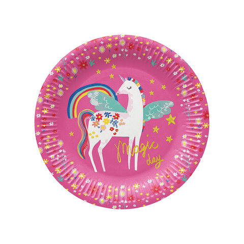 Papírový talíř - Fairy Unicorn, 23 cm