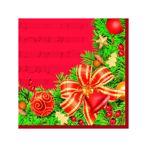 Ubrousky DAISY L Christmas Wreath red, 20ks