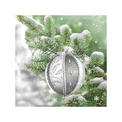 Ubrousky DAISY L Elegant Bauble on Snowy Twig, 20ks