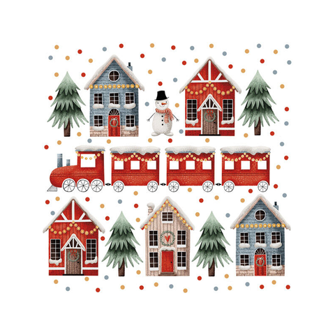 Ubrousky DAISY L Christmas Houses and Train, 20ks