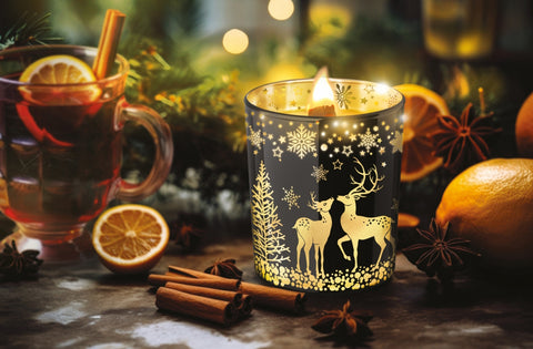 Luxusní vonná svíčka Bartek – Mulled Wine / dřevěný knot / ~47 h, 200 g