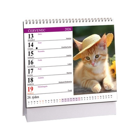 Kalendář Kočky mini 2026