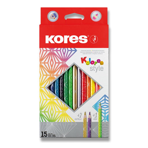 Pastelky Kores Kolores Style - 15 barev