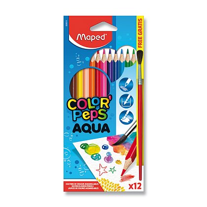 Pastelky Maped Color'Peps Aqua - 12 barev + štětec